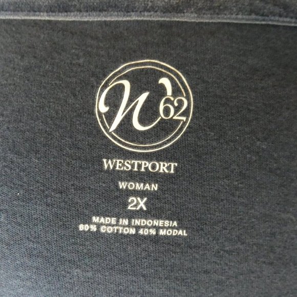 Navy Blue Westport Top Three Quarter Sleeves 2X - Picture 7 of 8